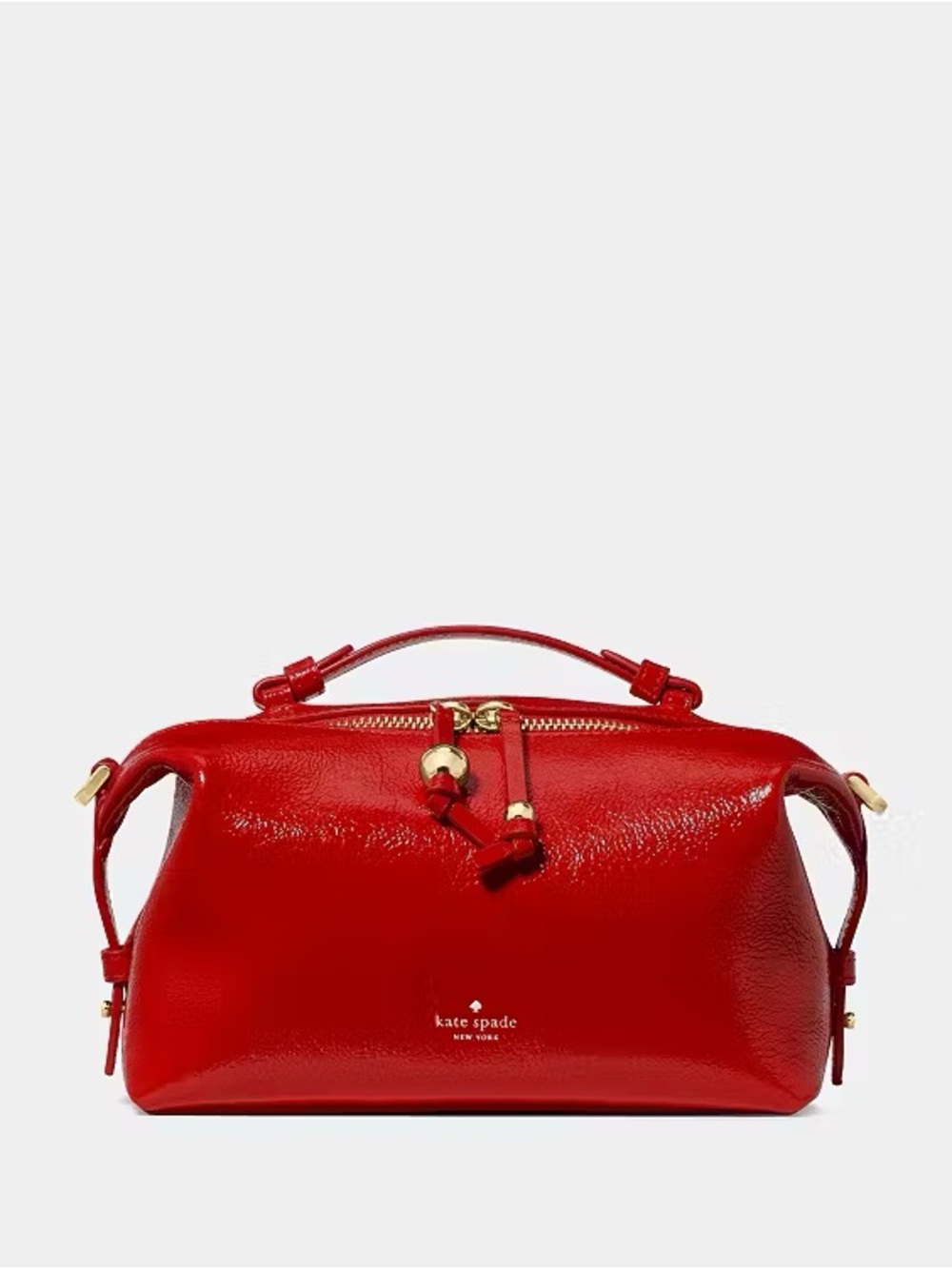 ♠️Kate Spade Billie Shiny Patent Leather Convertible Crossbody Bag, Red NEW NWT